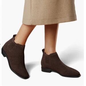 Vivaia Square Toe Water-Repellent Knit Ankle Boot Ryan Dark Chocolate US9.5 EU41